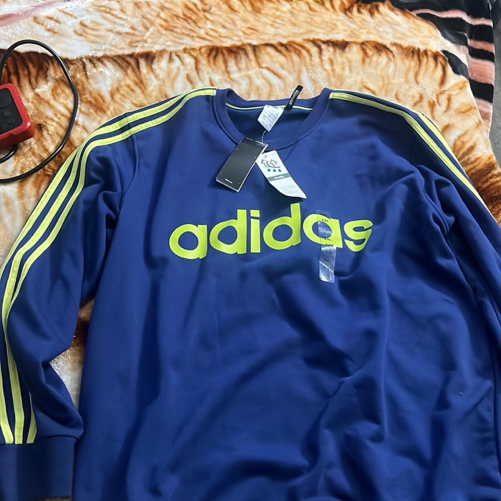 New adidas blue sweatshirt